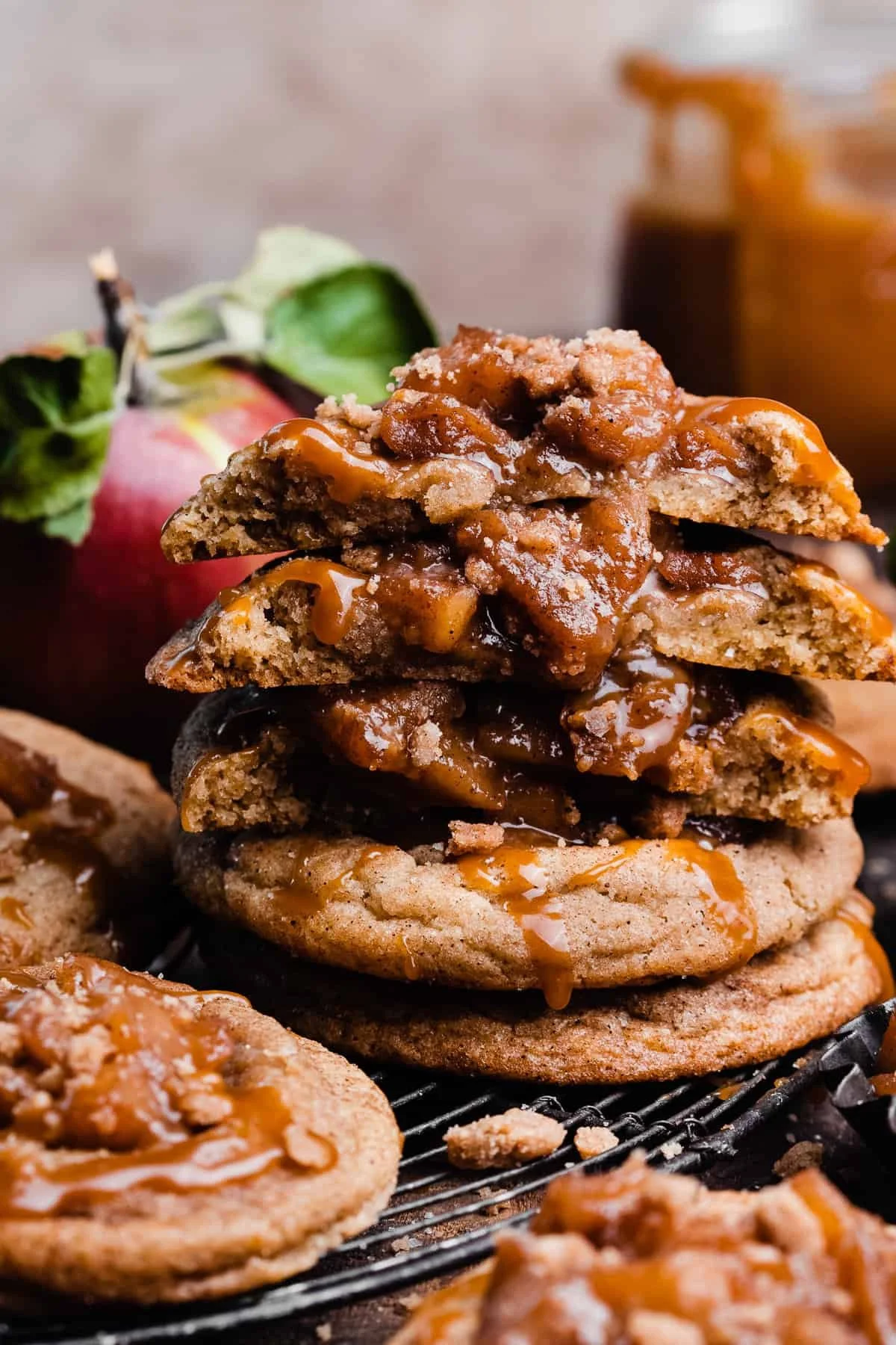 Apple Pie Cookies with Salted Caramel