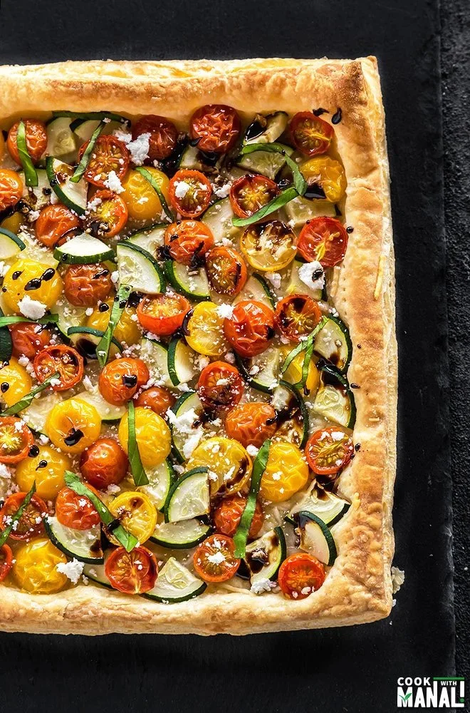 Balsamic Zucchini Tomato Tart