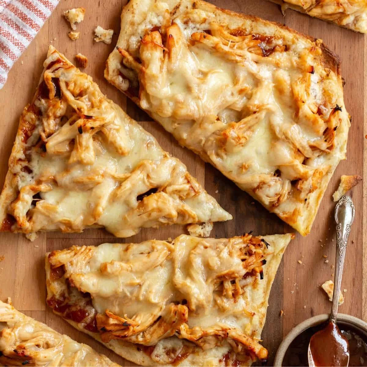 BBQ Chicken Flatbread with Four Ingredients
