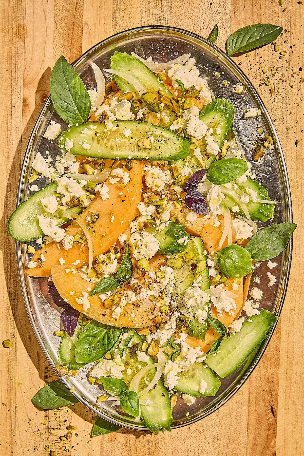 Cantaloupe Cucumber Feta Salad
