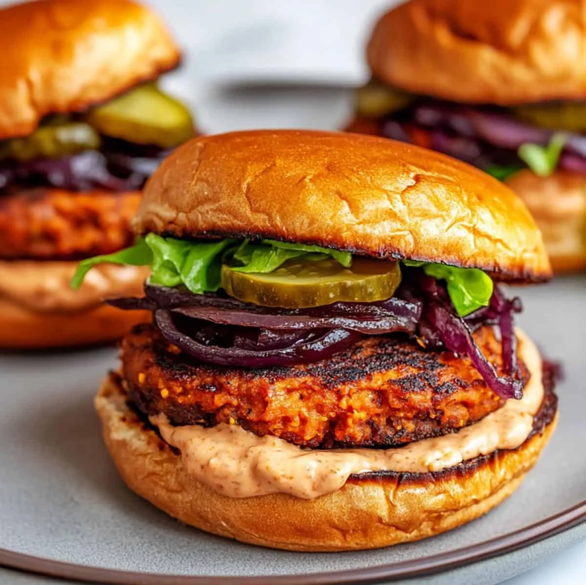 Caramelized Onion Eggplant Burger