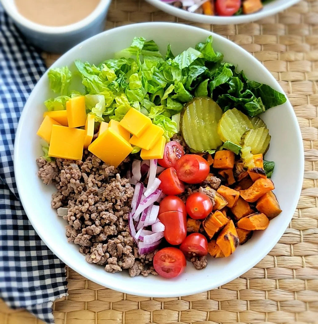 Cheeseburger Sweet Potato Bowls