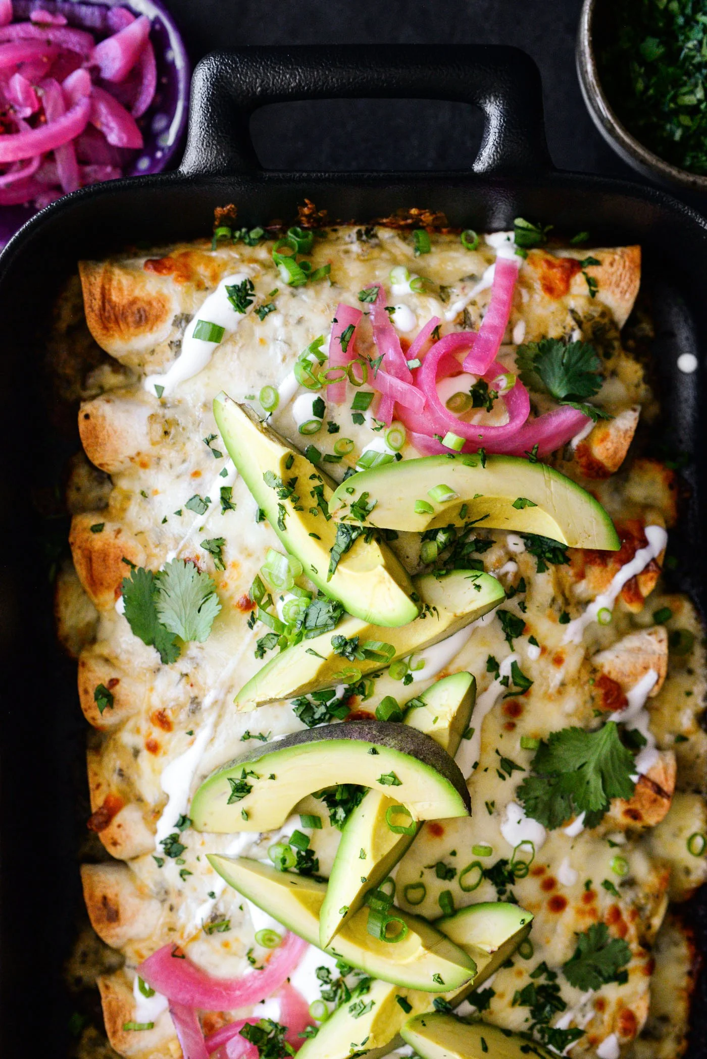 Cheesy Beef Green Enchiladas
