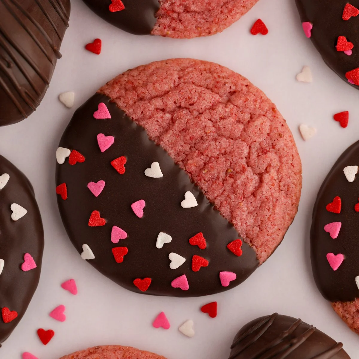 Coated Chocolate Strawberry Cookies