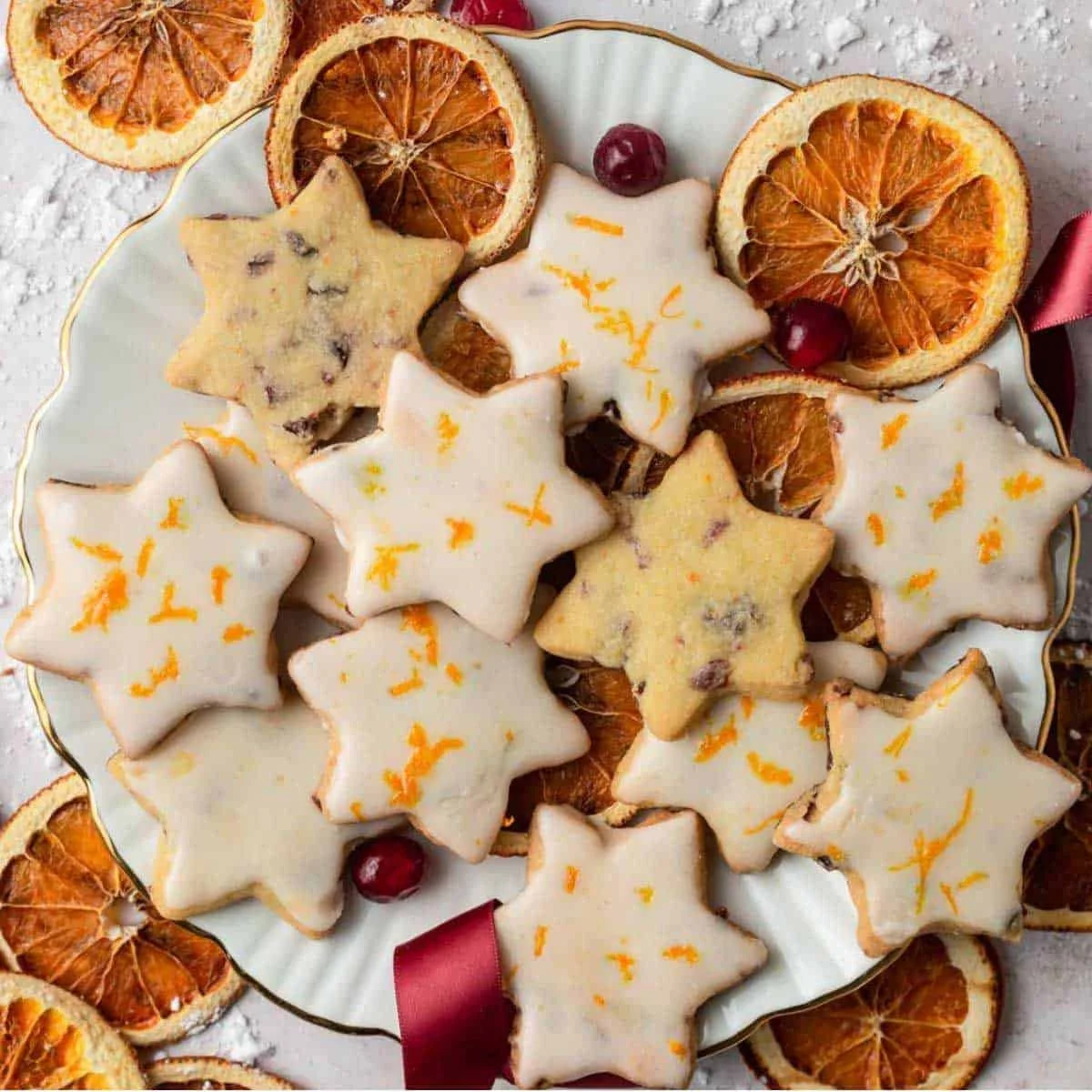 Cranberry Orange Shortbread Cookies