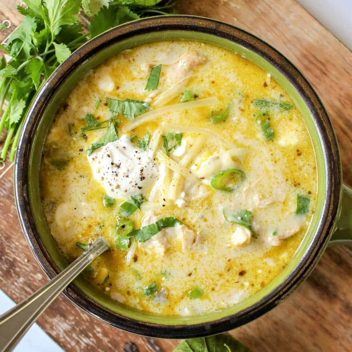 Creamy Green Chicken Enchilada Soup