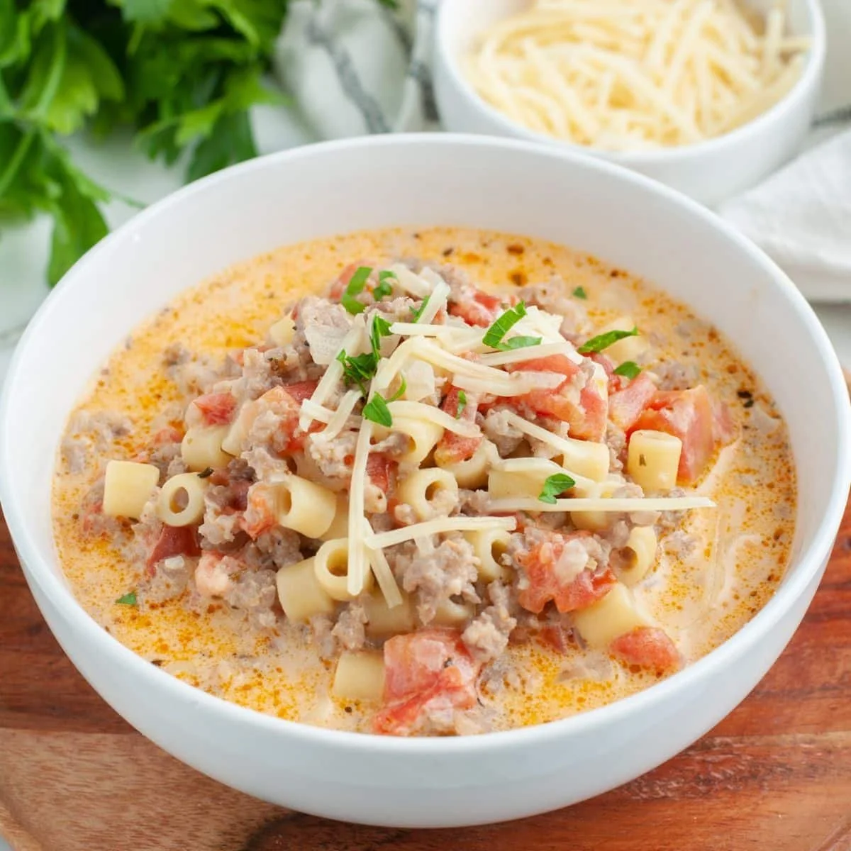Creamy Italian Sausage Parmesan Soup