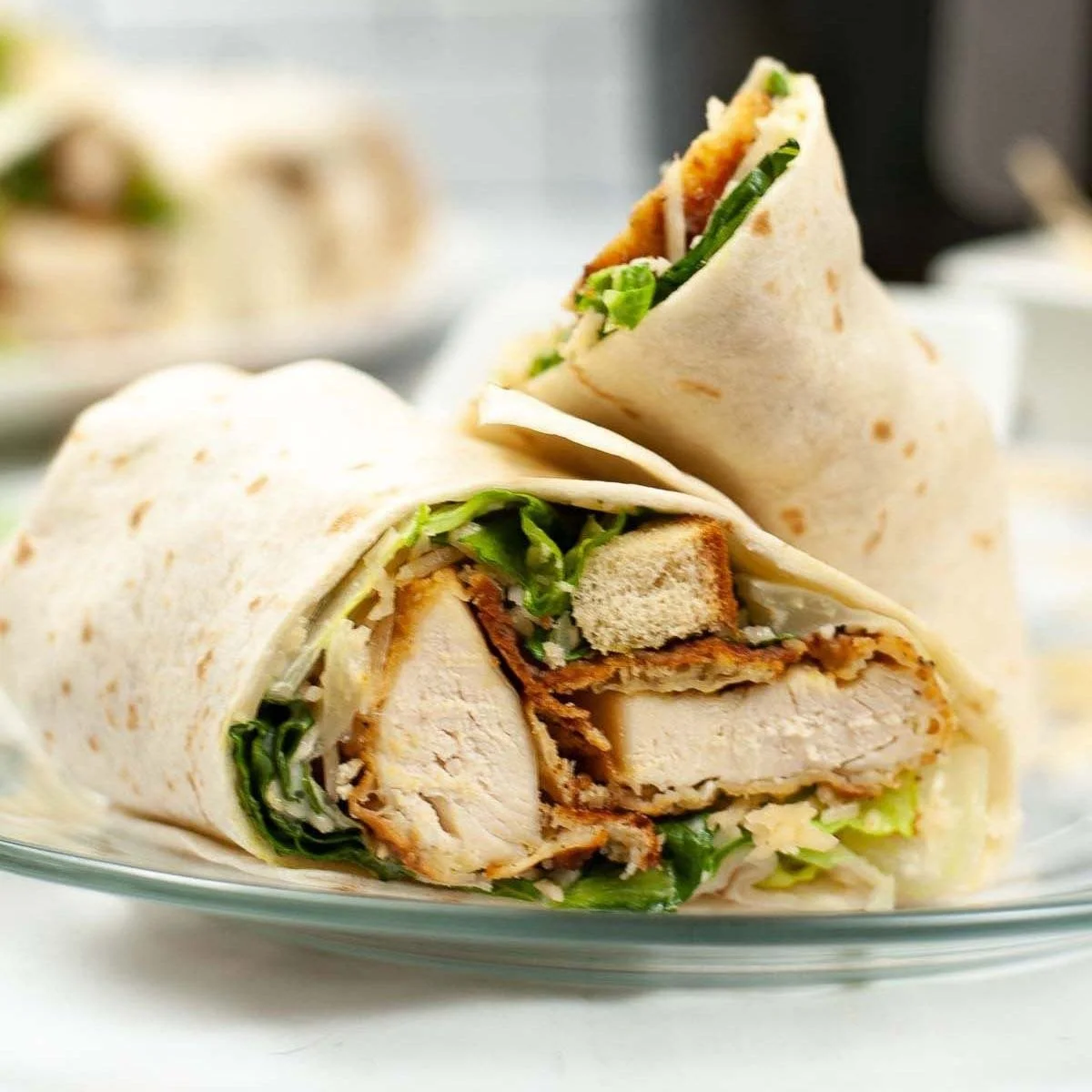 Crispy Air Fryer Caesar Chicken Wrap
