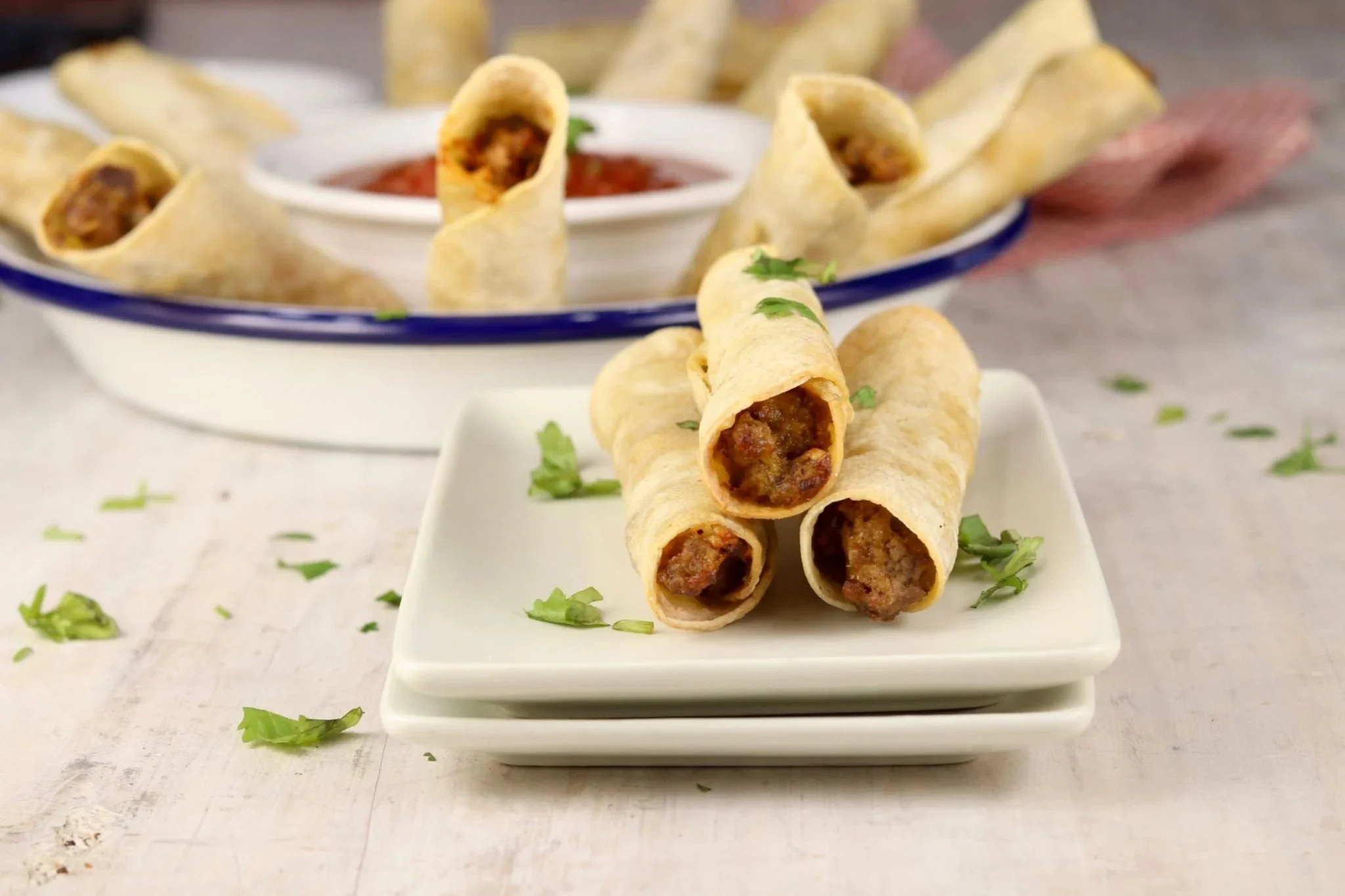 Crispy Cheesy Ground Beef Taquitos