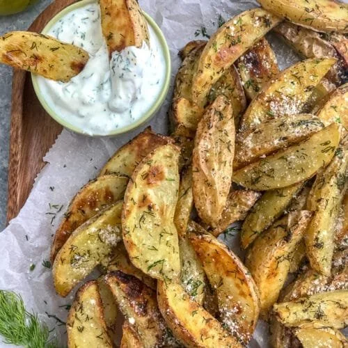 Dill Pickle Roasted Potato Wedges