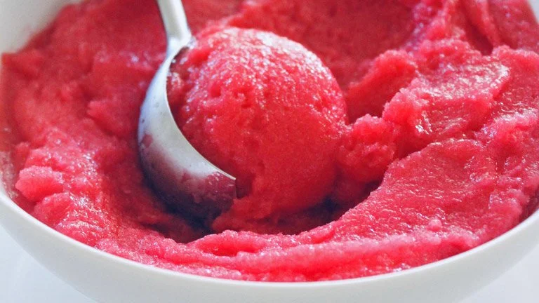 Effervescent Raspberry Champagne Sorbet