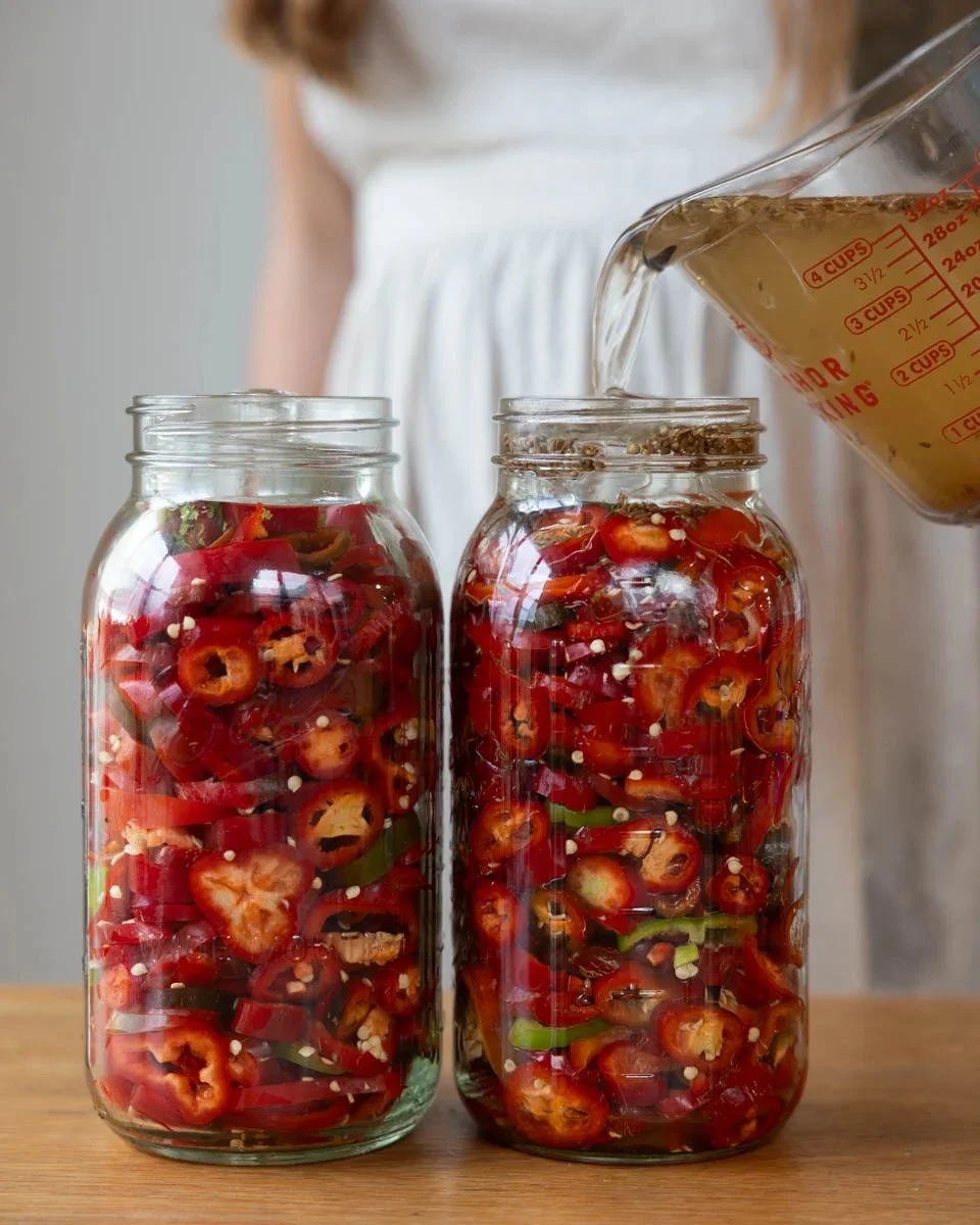 Garlic Lime Fermented Peppers