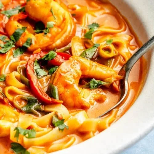 Gochujang Coconut Shrimp Noodle Soup