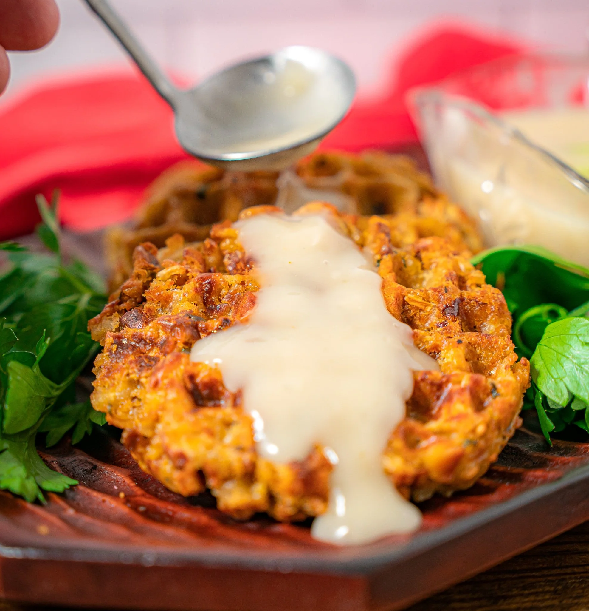 Savory Stuffing Waffles for Breakfast