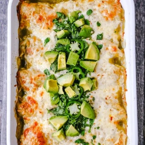 Silky Green Chile Chicken Enchiladas