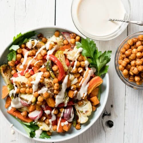Spiced Roasted Vegetable Chickpea Salad