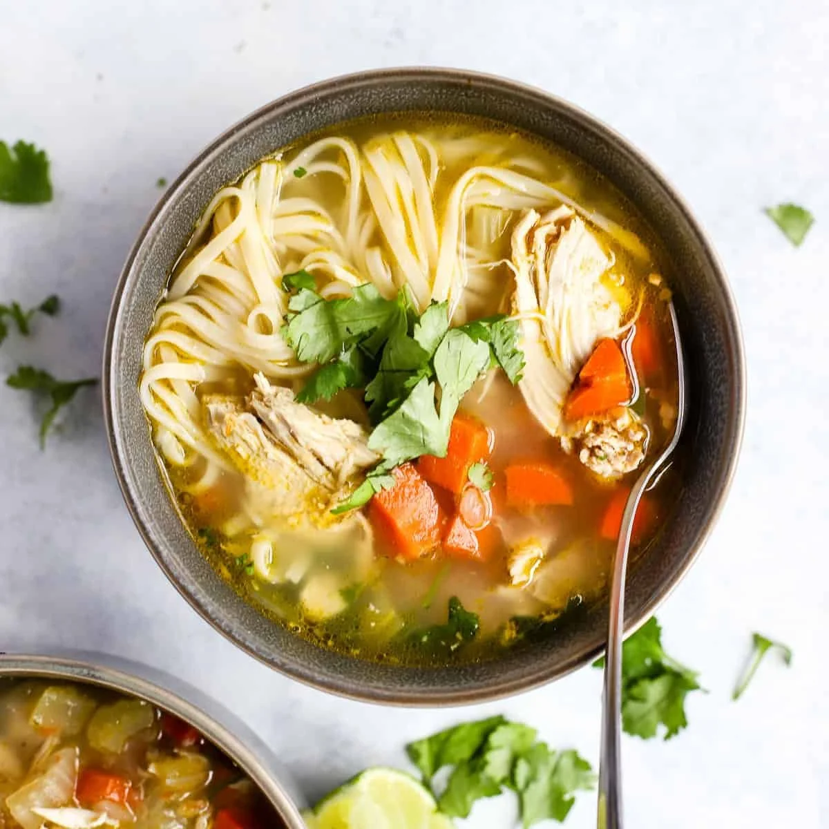 Spicy Ginger Lime Chicken Noodle Soup