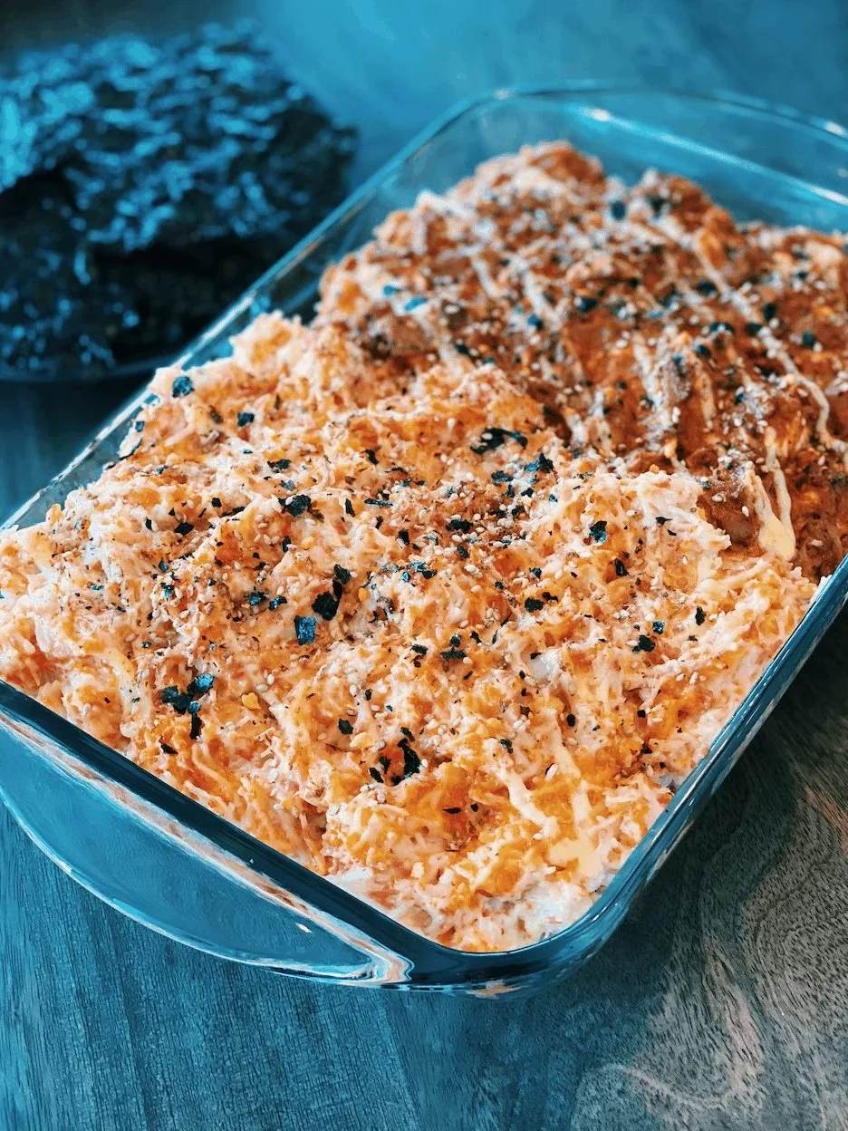 Spicy Tuna, Creamy Crab Sushi Bake
