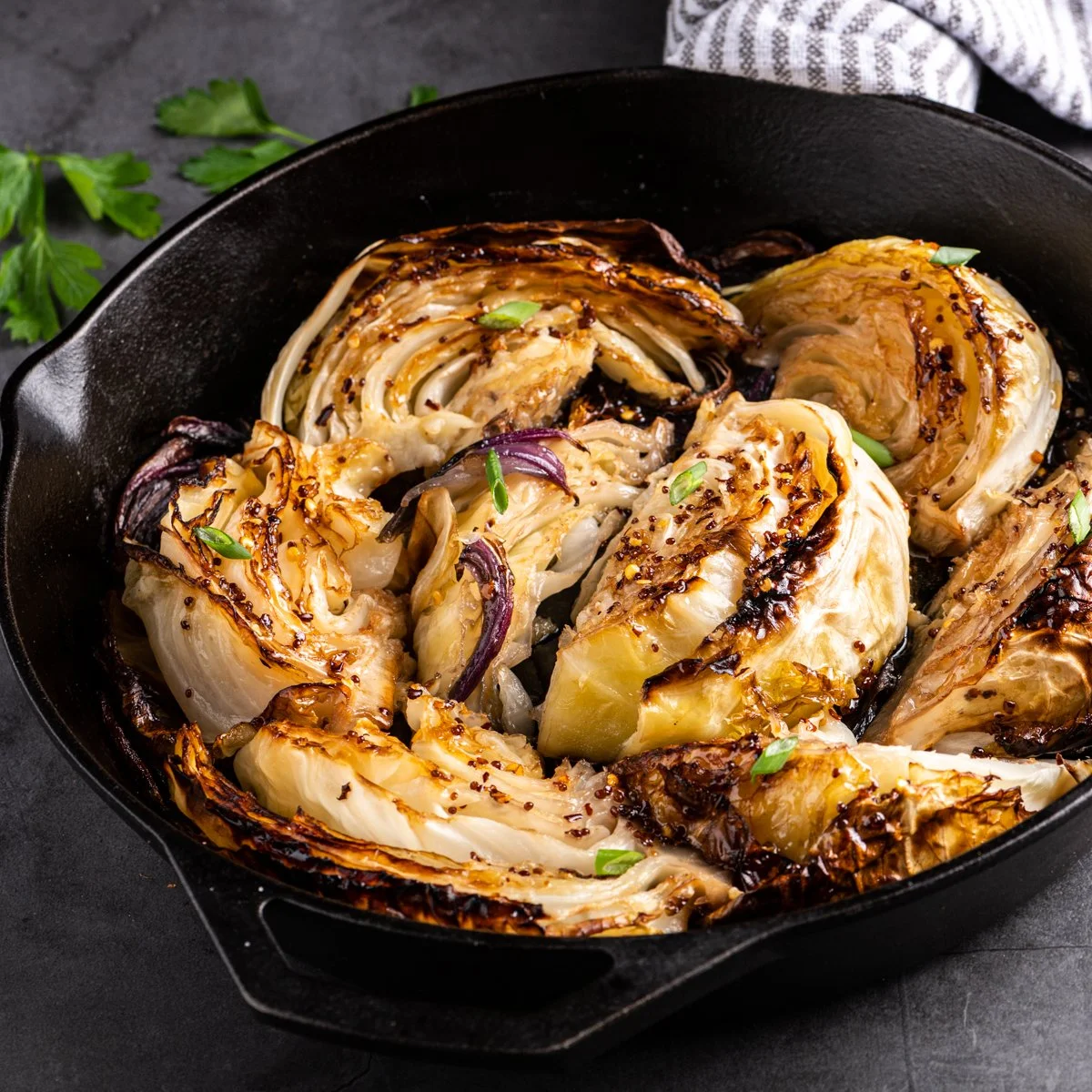 Sweet Heat Roasted Cabbage