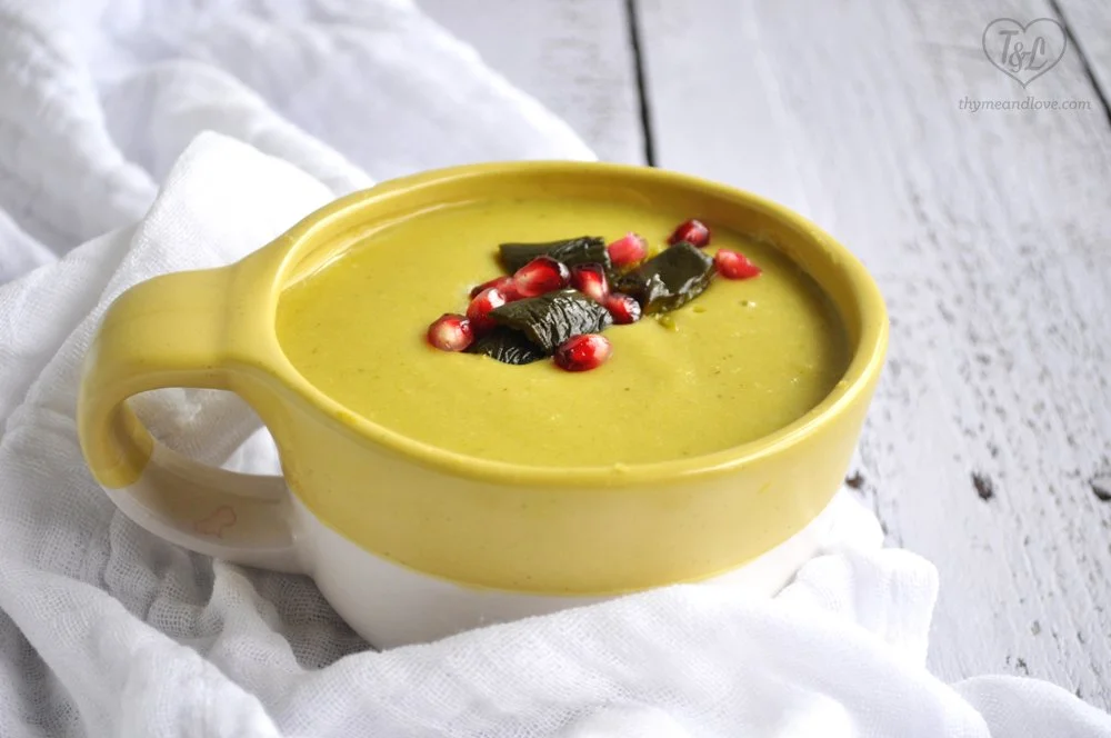 Vegan Cheesy Potato Poblano Soup